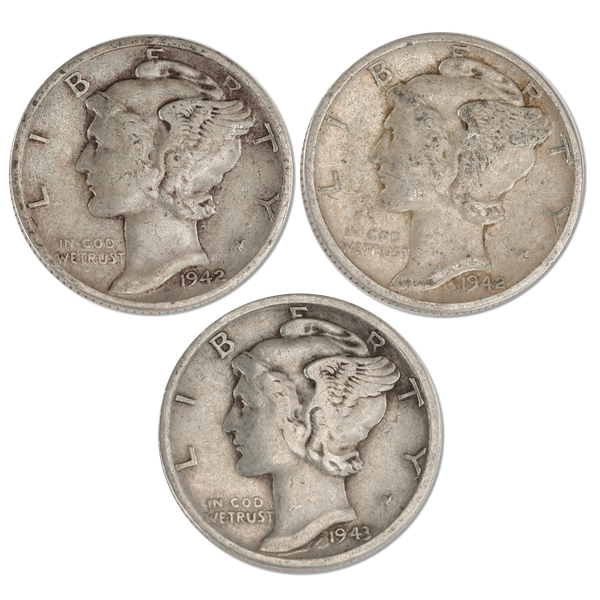 銀貨マーキュリーダイム 4枚セット Mercury dime silver Mercury Silver Dime PDS Set | Littleton Coin Company