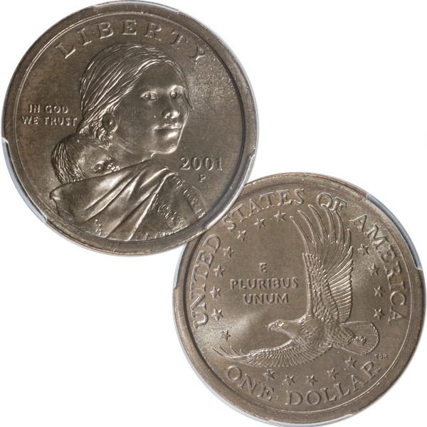 2001-P Improperly Annealed Sintered Planchet & normal Sacagawea