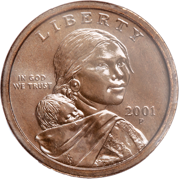 2001-P Improperly Annealed Sintered Planchet & normal Sacagawea Dollar Set