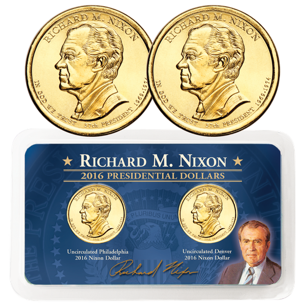 2016 P&D Richard M. Nixon Presidential Dollar Showpak | Littleton