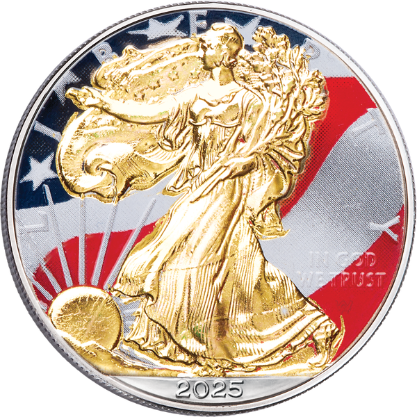 2025 Colorized & Gold-Plated $1 American Silver Eagle