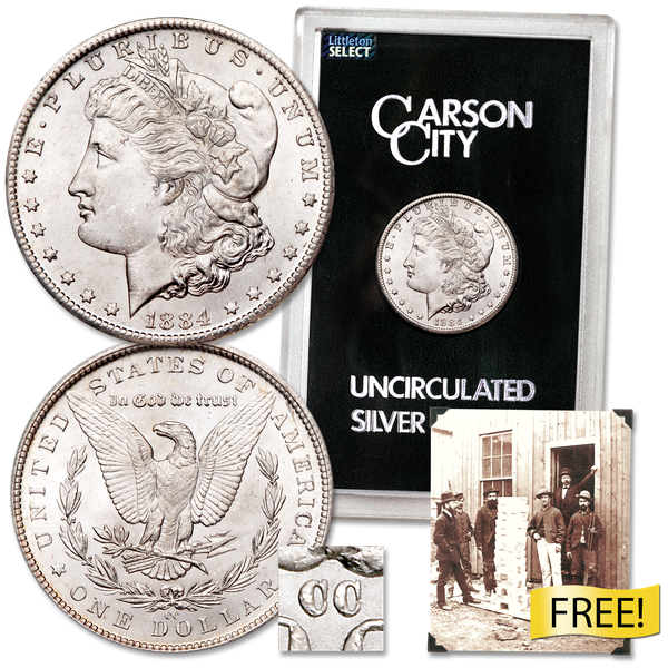 1884-CC Morgan Dollar in Government Holder