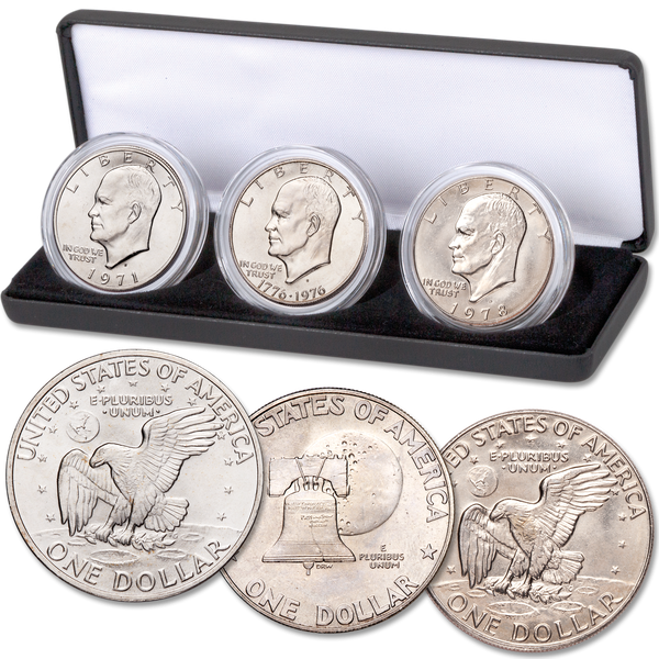 1971-1978 First, Last & Bicentennial Eisenhower Dollar Set