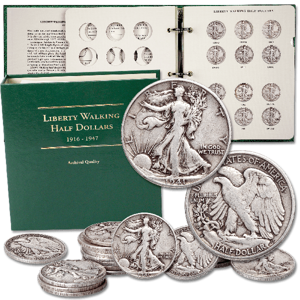 Complete 1941-1947 Liberty Walking Half Dollar Short Set