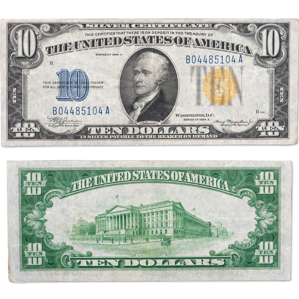 WWII Operation Torch $10 Silver Certificate with Holder