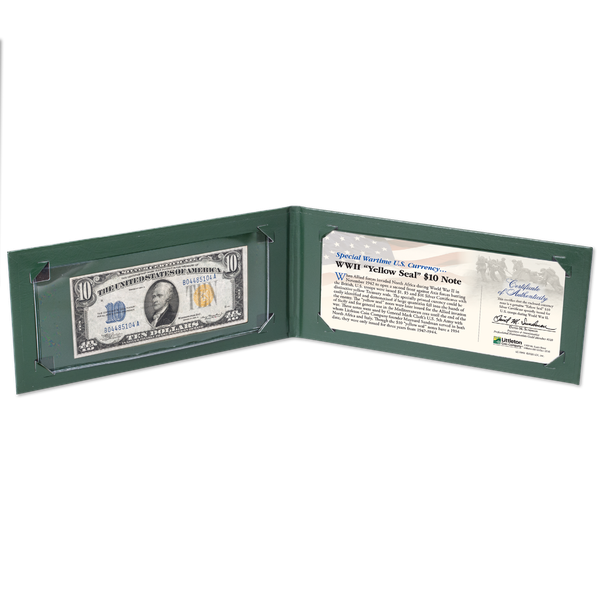 WWII Operation Torch $10 Silver Certificate with Holder