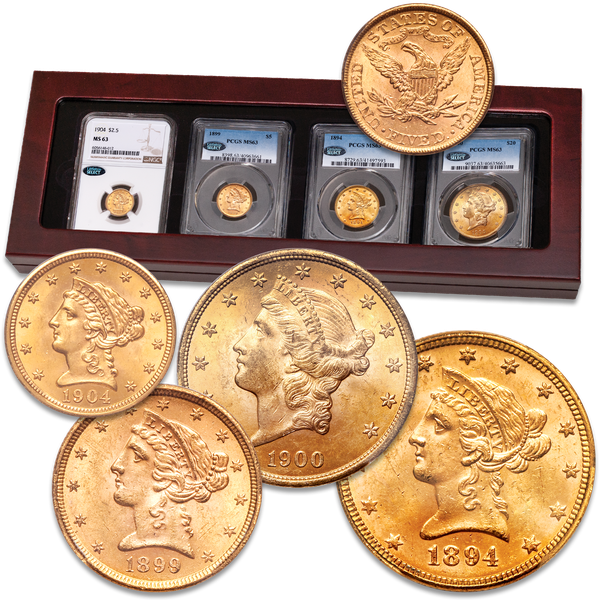 1866-1908 Gold Liberty Head Denomination Set with Case