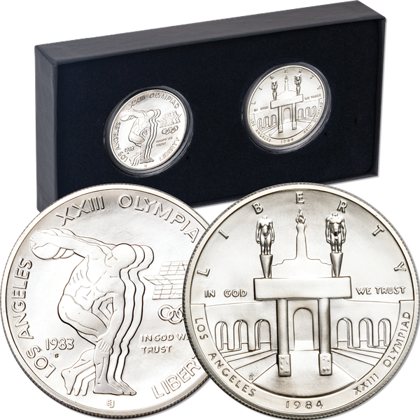1983 & 1984 L.A. Olympics Silver Dollar Set