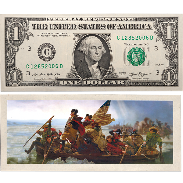 完璧主義 Colorized Federal $1 Delaware the Crossing Washington コレクション