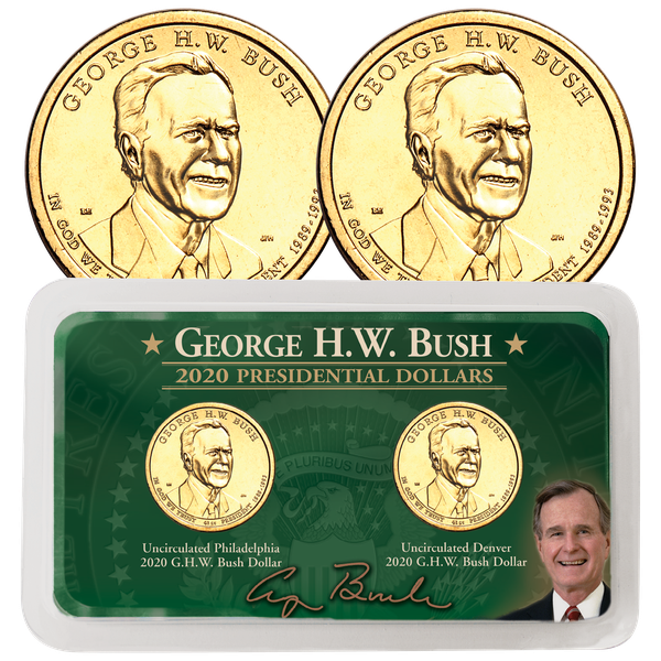 2020 P&D George H.W. Bush Presidential Dollar Showpak
