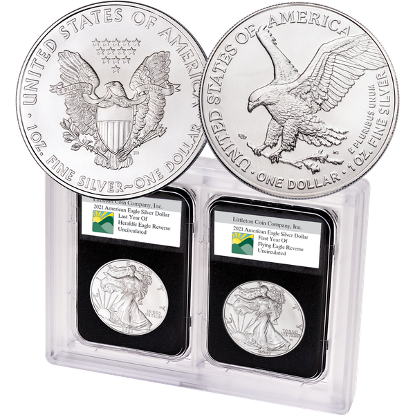 2021 American Silver Eagle Type 1 and Type 2 Set