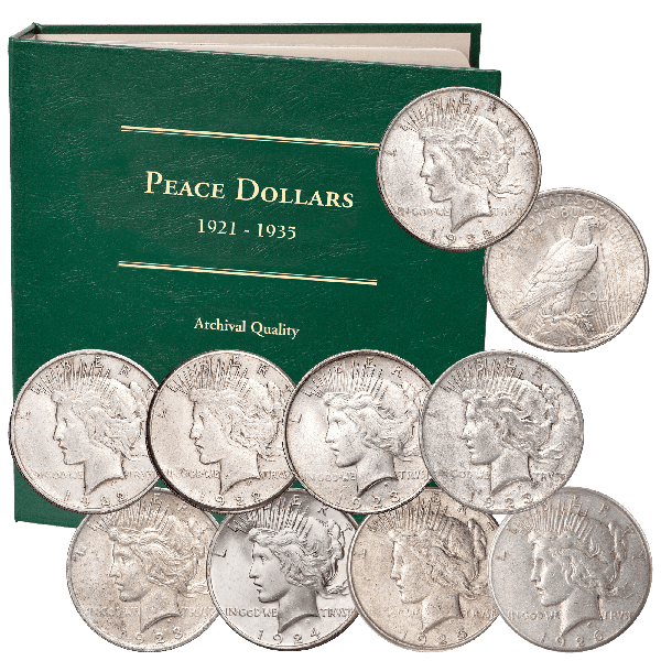 1922-1926 Peace Dollar Set with Album | Littleton Coin Company