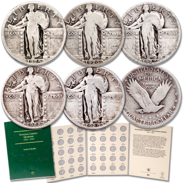 1925-1930 P Mint Standing Liberty Silver Quarter Set