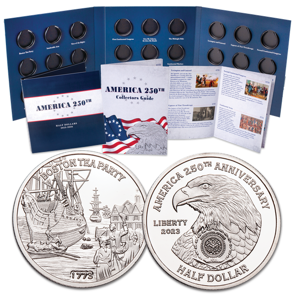 America250 Niue Boston Tea Party 50¢ w/Folder |LittletonCoin