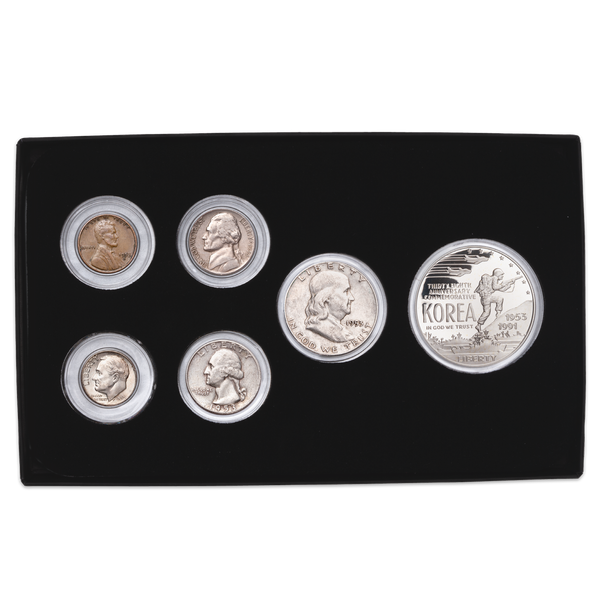 1953 Denomination Set & 1991 Korean War Memorial Silver Dollar