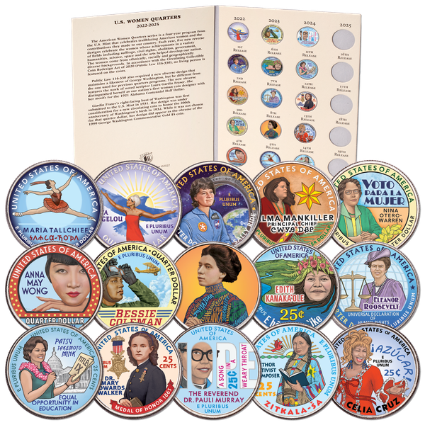 2022-2024 Colorized U.S. Women Quarter Set with Folder