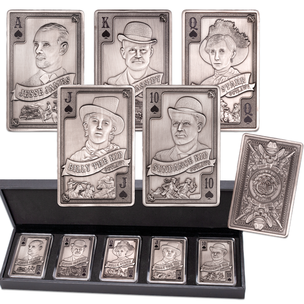 2024 Complete Liberia $2 Wild West Royal Flush “Bad Guys” Series