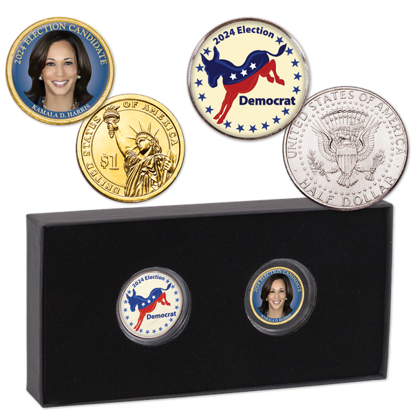 2024 Democratic Party/Kamala Harris Colorized Coin Set