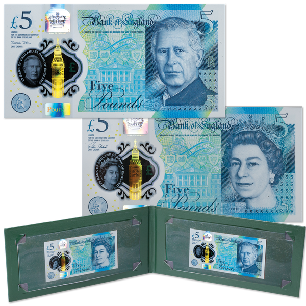 2015 & 2024 Great Britain 5 Pound Note Set