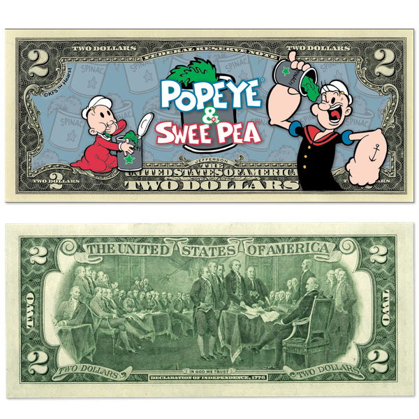 Popeye® vs. Swee Pea™ $2 Colorized Note with Holder | Littleton