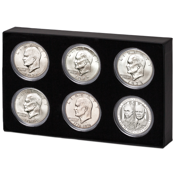 1971-1976 Complete Silver Clad Eisenhower Dollar Set & 2013 5-Star