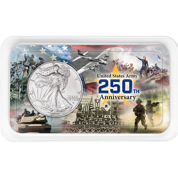 2025 American Silver Eagle U.S. Army 250th Anniversary Showpak