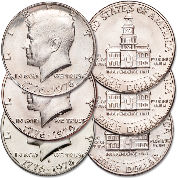 1976 PDS Bicentennial Kennedy Half Dollar Set