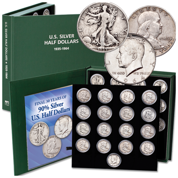 Coin Collecting Book, Supplies & Kennedy Half Dollars