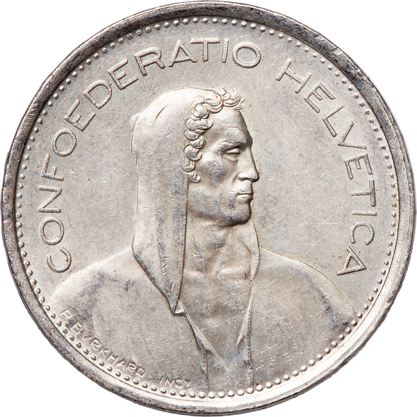 1931-1969 Switzerland Silver 5 Francs