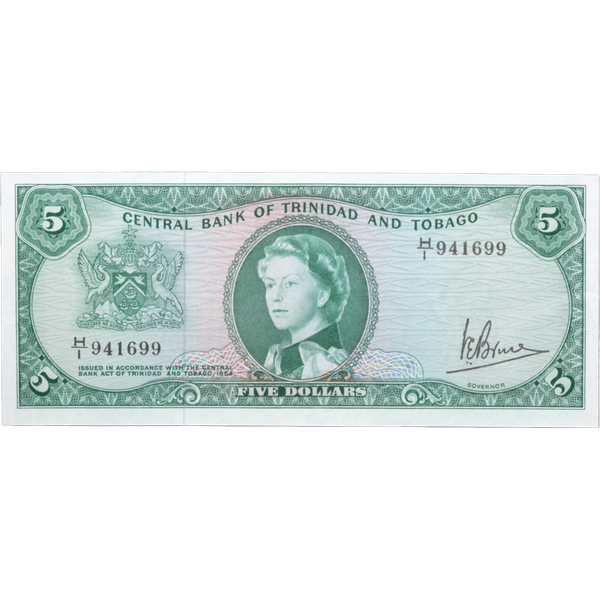 1964 Trinidad & Tobago 5 Dollar, P#27c, Uncirculated