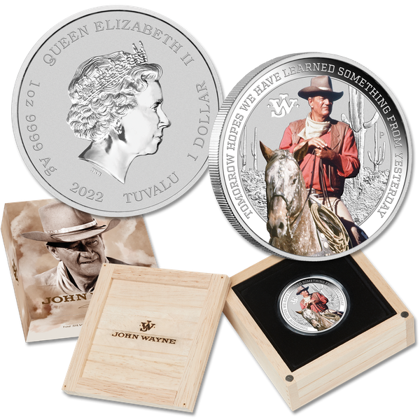 2022 Tuvalu 1 oz. Silver $1 John Wayne