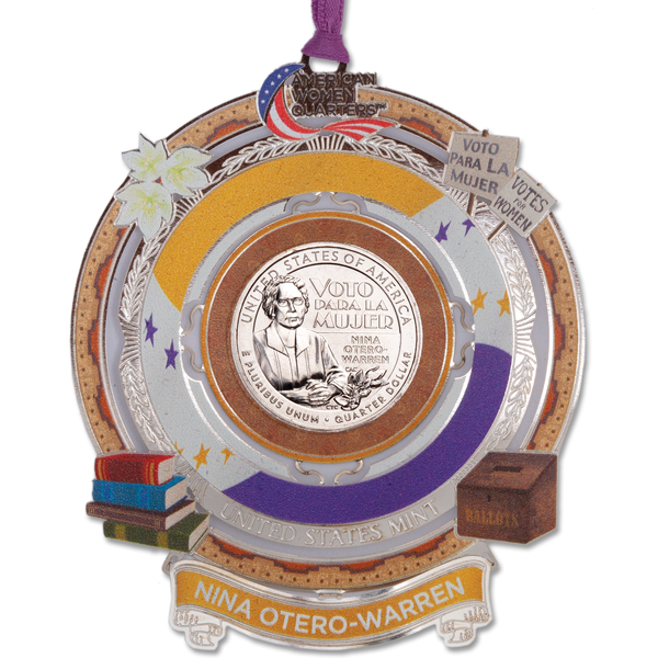 2022 Nina Otero-Warren U.S. Women Quarter Holiday Ornament