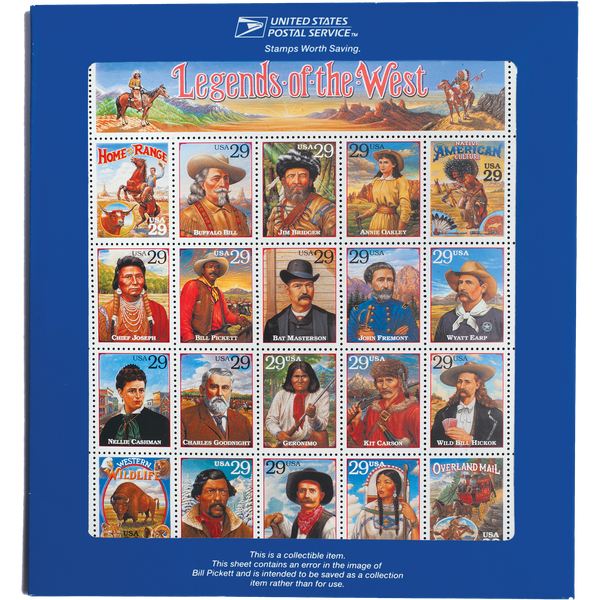 Legends of the West Error Stamps