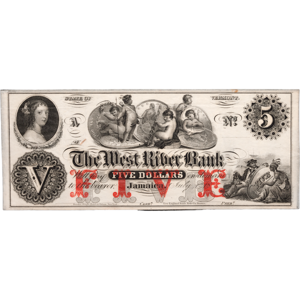 $5 West River Bank Note VT Jamaica