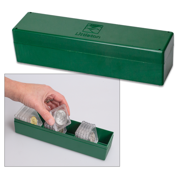 Coin Storage Box For 2X2 Holders - Green