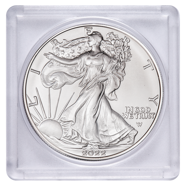 Molded Plastic Coin Holder, Silver American Eagle $1 Size