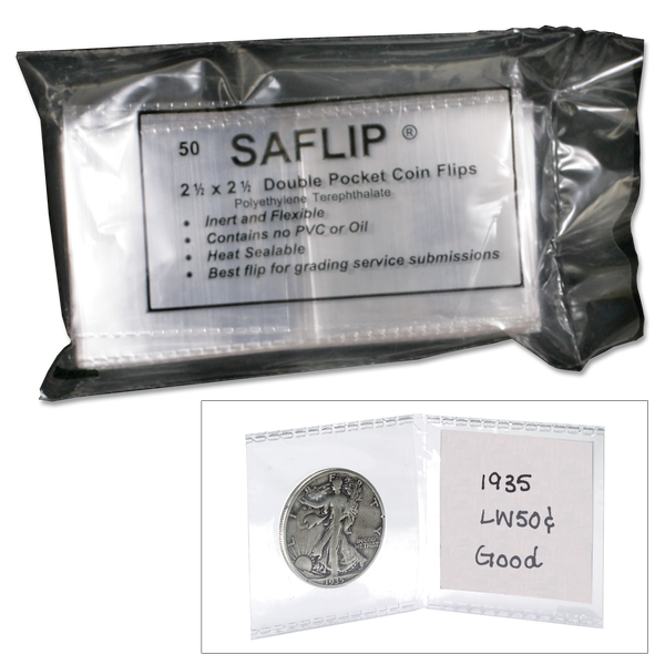 50 2 1/2 X 2 1/2 Saflips w/inserts | Littleton Coin Company