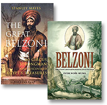 [photo: A few books on the life and achievements of 'The Great Belzoni']