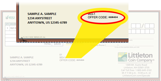 Littleton Coin Company order form