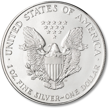 [photo: Silver American Eagle reverse]