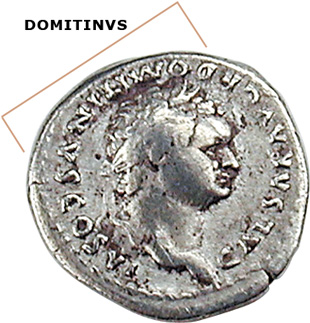 Roman coin with error legend DOMITINVS
