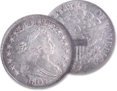 Draped Bust half dollar with Heraldic Eagle reverse