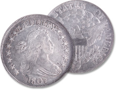 [photo: Draped Bust half with Heraldic Eagle reverse]