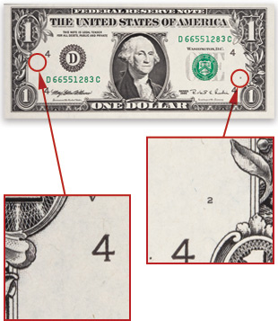 A web-fed note does not contain letters in its plate serial number. The absence of a plate position number indicates a web-fed note.