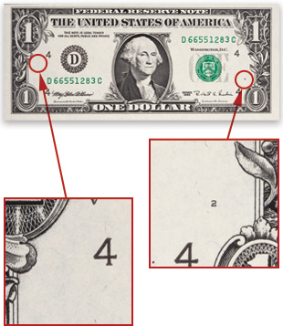 Differences found on 2017A $50 notes from Fort Worth