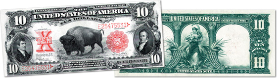 $10 Legal Tender Bison Note - Series 1901