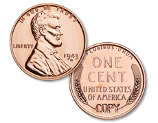 1943 Bronze Cent (replica)