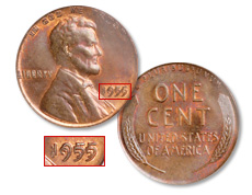 1955 Cent, Doubled Die Obverse