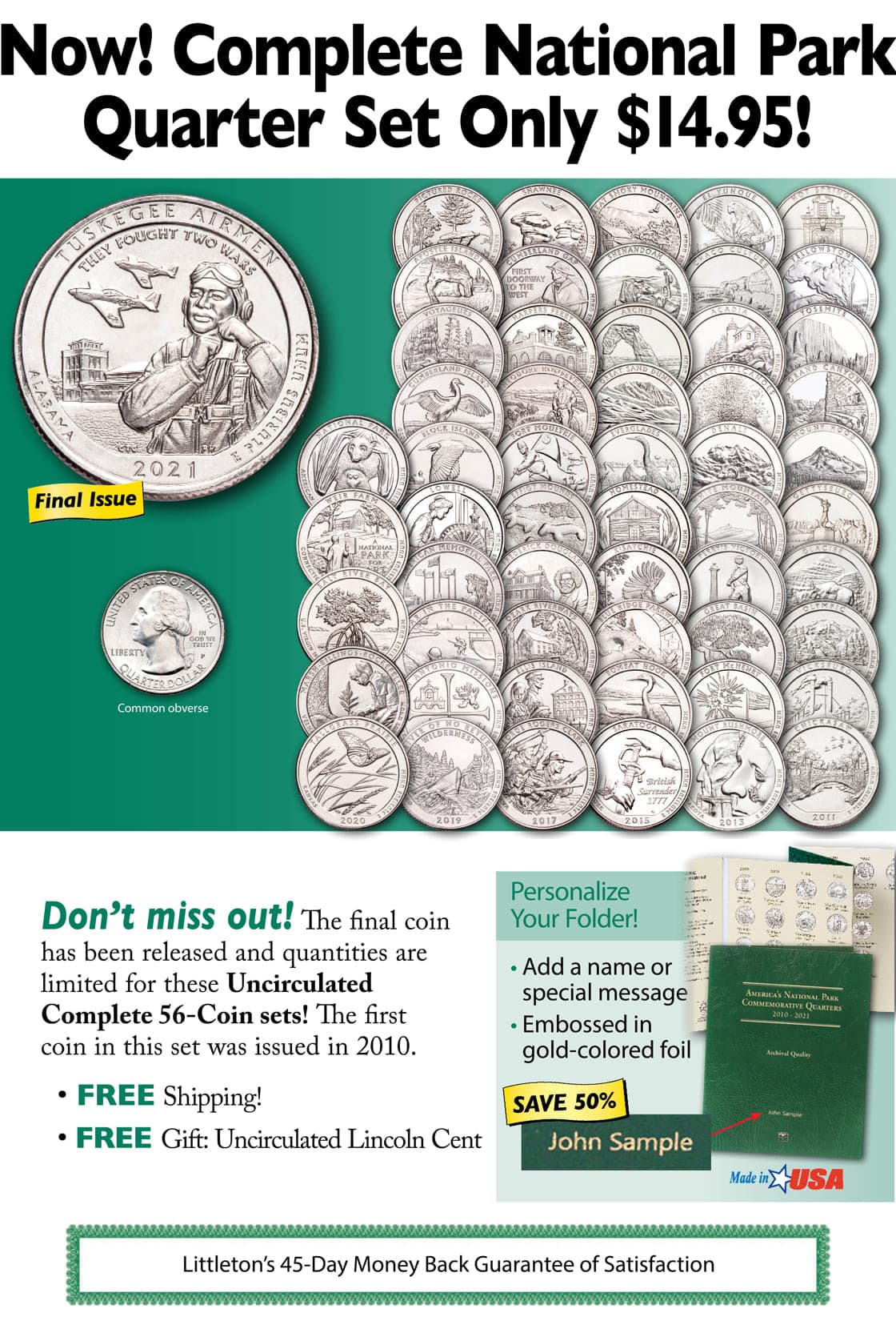 2010-2021 National Parks Quarter Set