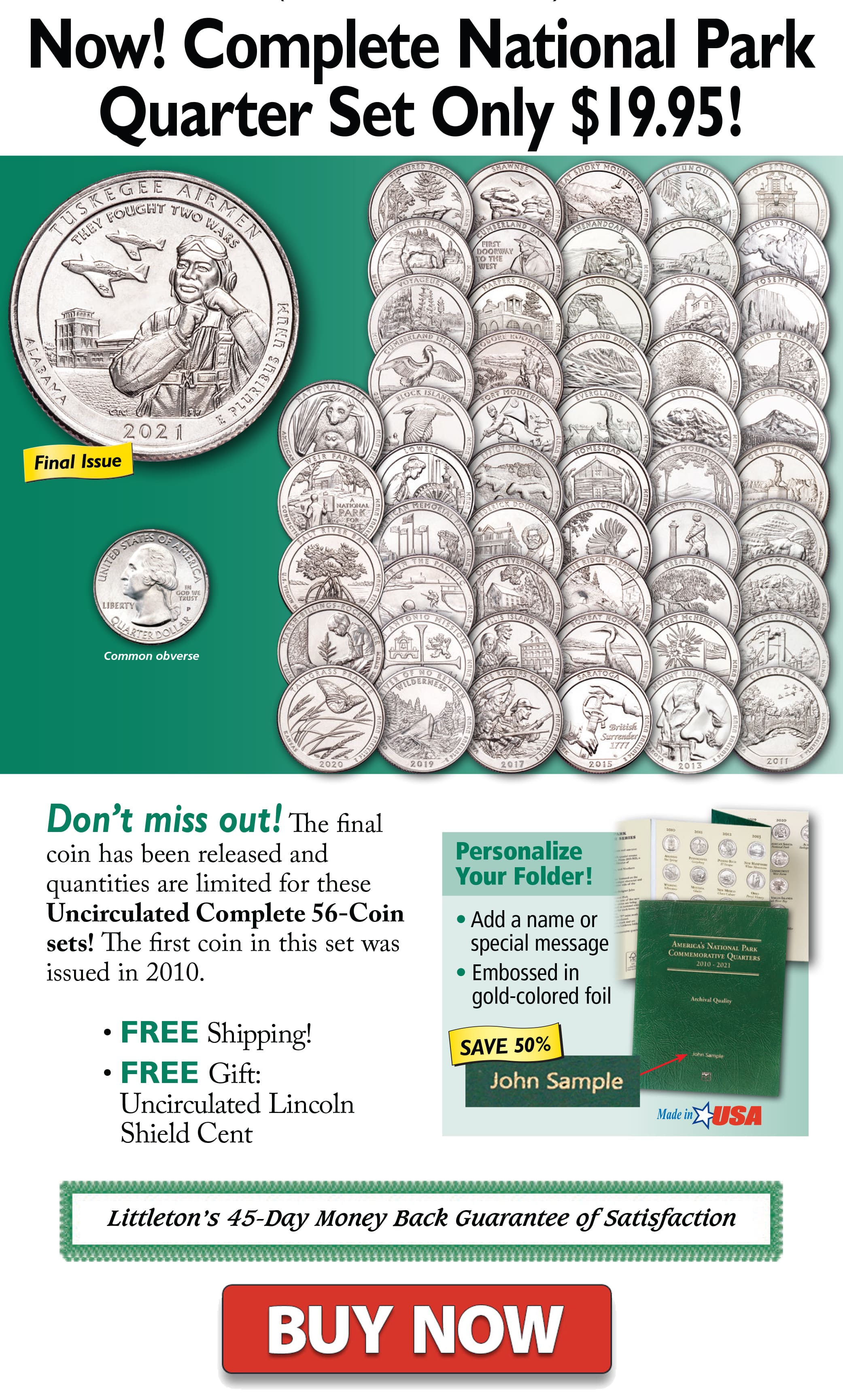 Complete National Park Quarter Set – ONLY $19.95!